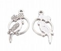 Zawieszka PAPUGA charms metal 28x15mm 4szt