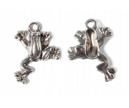Zawieszka metalowa Żaba żabka 17x22mm charms 4szt