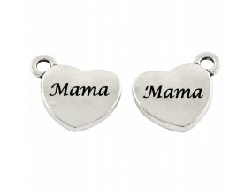 ZAWIESZKA MAMA 13x15mm k. srebrny 1szt stal nierdz