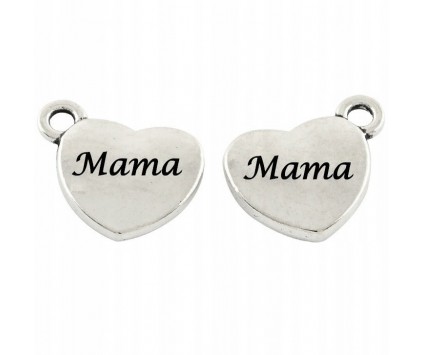 ZAWIESZKA MAMA 13x15mm k. srebrny 1szt stal nierdz
