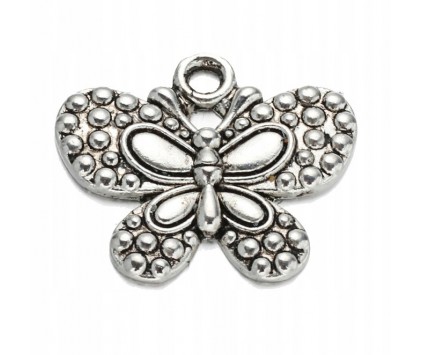 Zawieszka metalowa Charms MOTYL Słonik 21mm 2szt